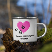 Pink Dog Mom Enamel Mug